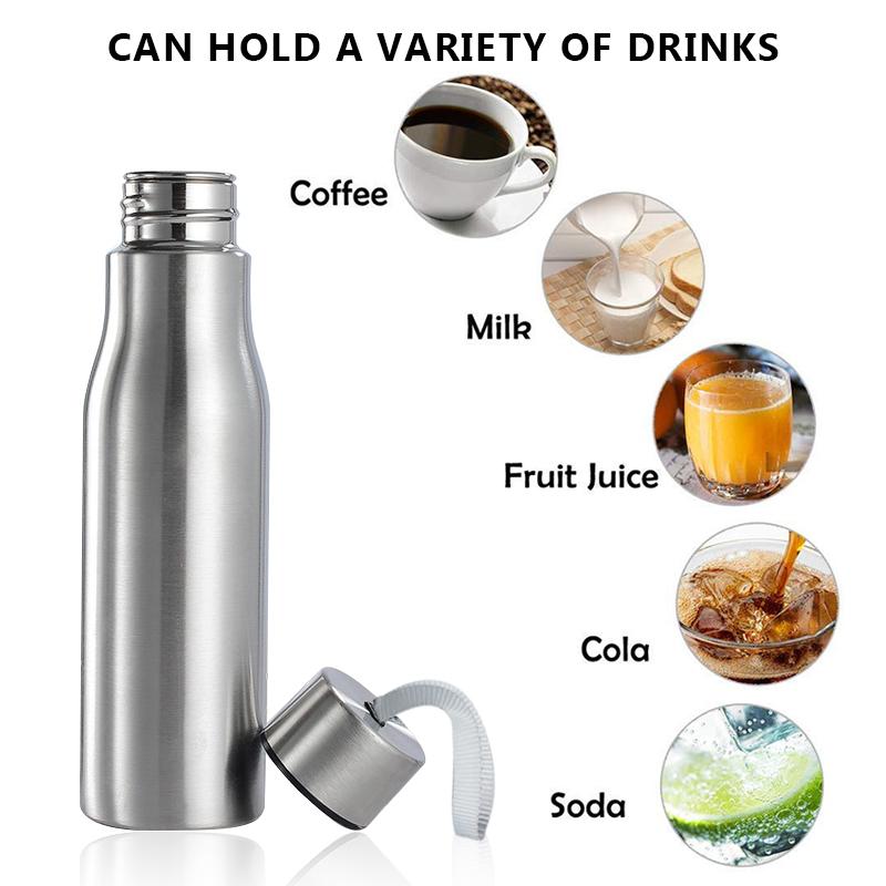 Xe Đạp Thể Thao Thép Không Gỉ Nước Uống Chống Rò Rỉ Nước Di Động Bình Có Tay Cầm Dây Trẻ Em Học 1000Ml
