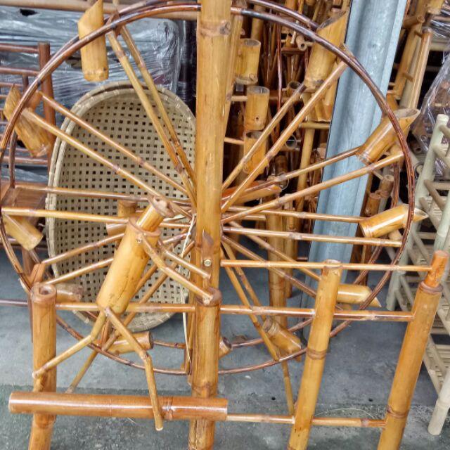 Thác nước bằng tre Guồng quay nước dân tộc mi ni tiểu cảnh hồ cá