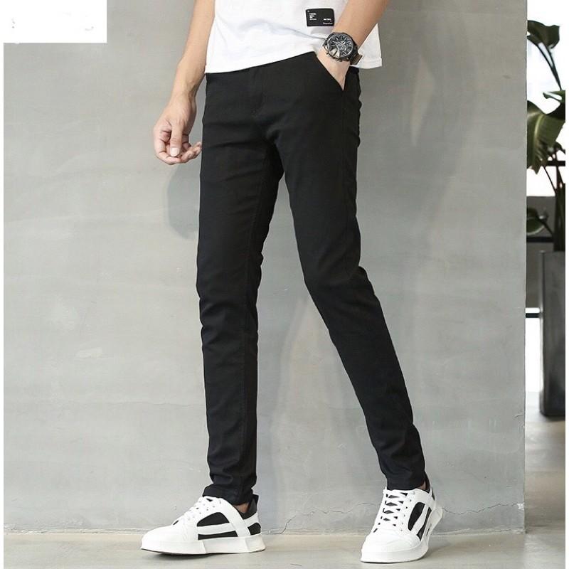 Quần jean nam đen ống đứng dáng slim Fit- vải jeans bò co giãn 4 chiều cao cấp