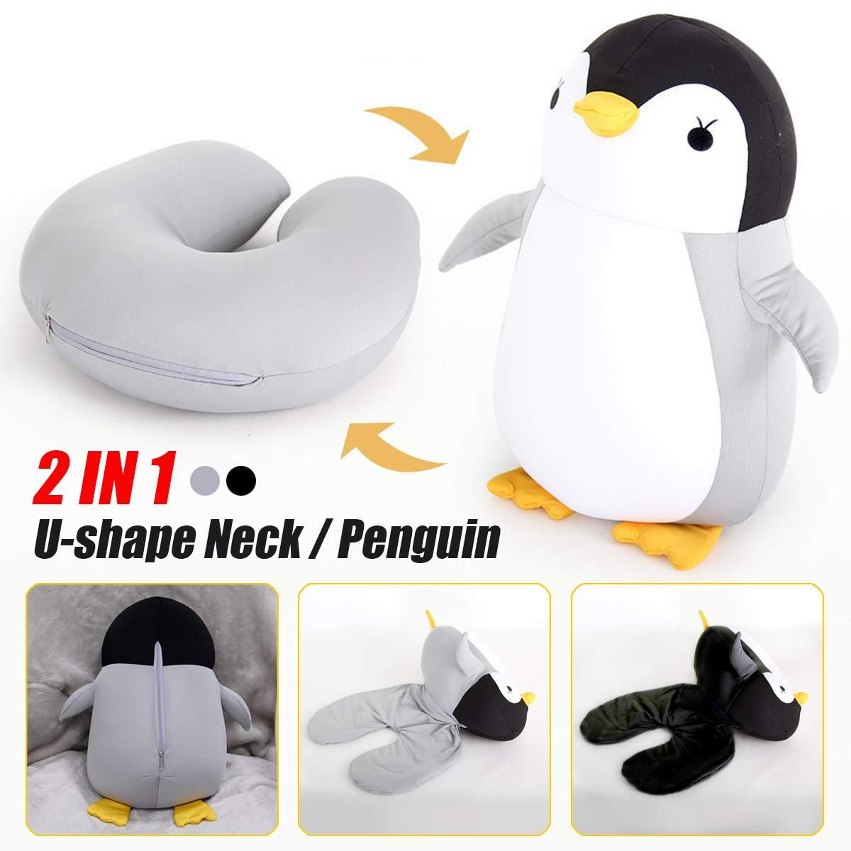 Biến Dạng Chim Cánh Cụt Con Hình Chữ U Gối Cổ Du Lịch Đa Năng Gối Hoạt Hình Cổ Hỗ Trợ Miếng Gối Tựa Đầu Ghế Xe Ô Tô