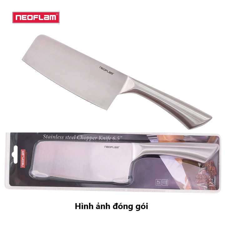 Bộ dao 3 đa dụng Neoflam, iMat Lưỡi thép cacbon 3CR14 sắc, bền bỉ, cán dao làm bằng inox 430 không gỉ.