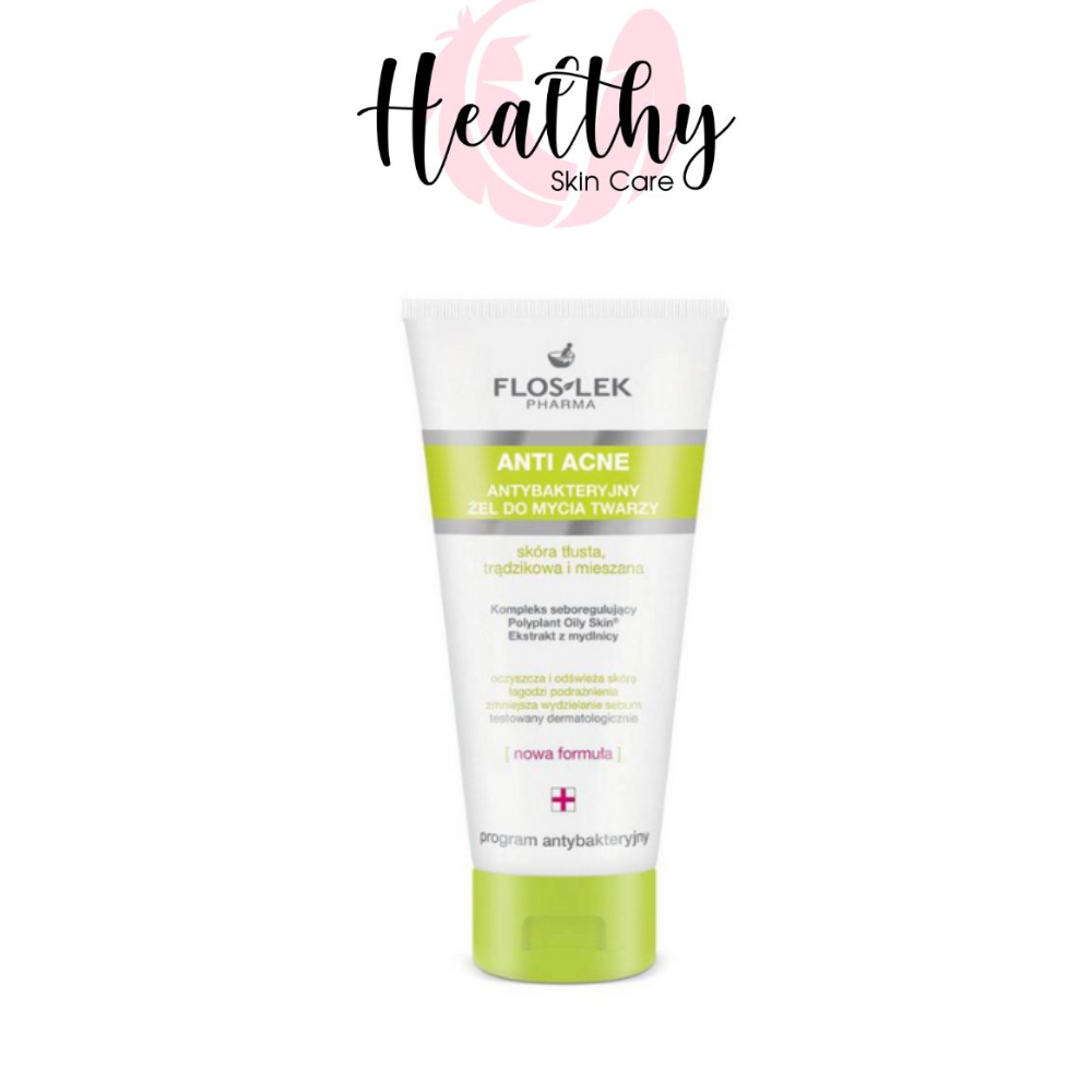 Sữa Rửa Mặt Dạng Gel Cho Da Nhờn Mụn Floslek Anti Acne Bacterial Face Cleansing Gel 200ml