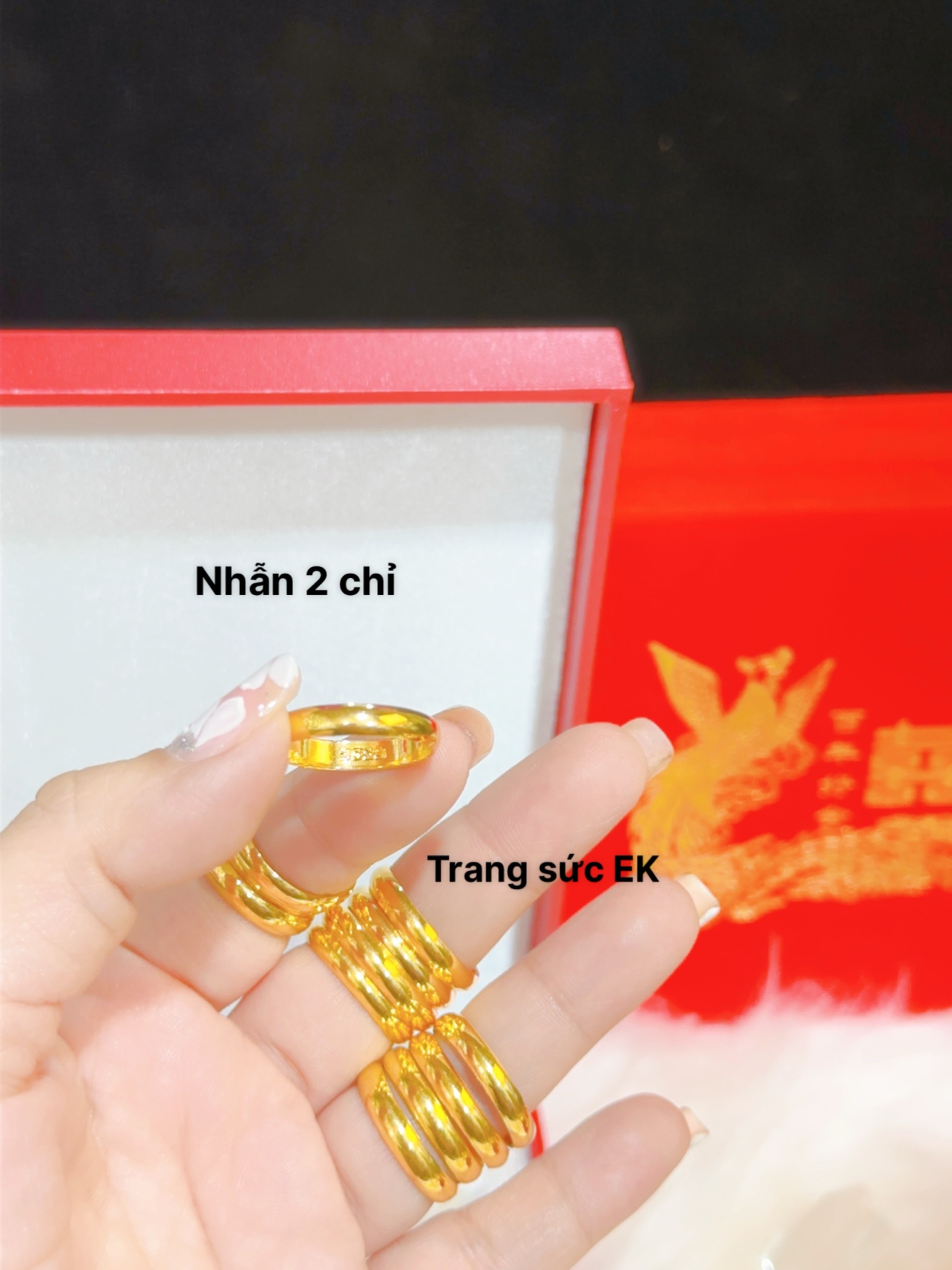 Nhẫn cưới trơn 1 chỉ có khắc kí 999.9 mạ 24.k