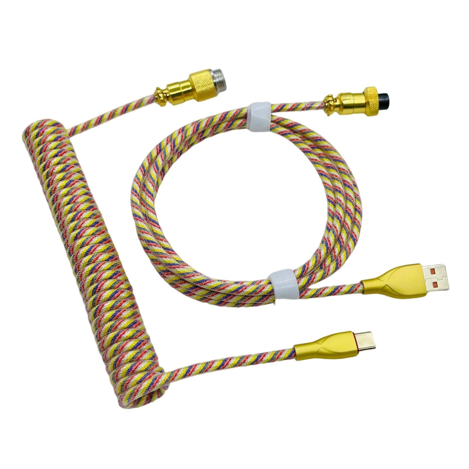 Coil Type C Cable for Mechanical Keyboard Detachable Keyboard Accessories Type C to Type A Cable