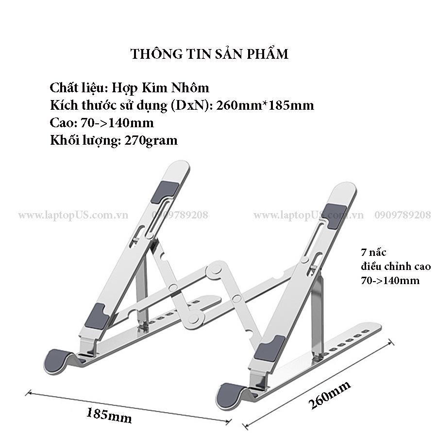 Kệ Giá Đỡ Laptop Hợp Kim Nhôm Tản Nhiệt Tặng Kèm Túi Chống Trầy