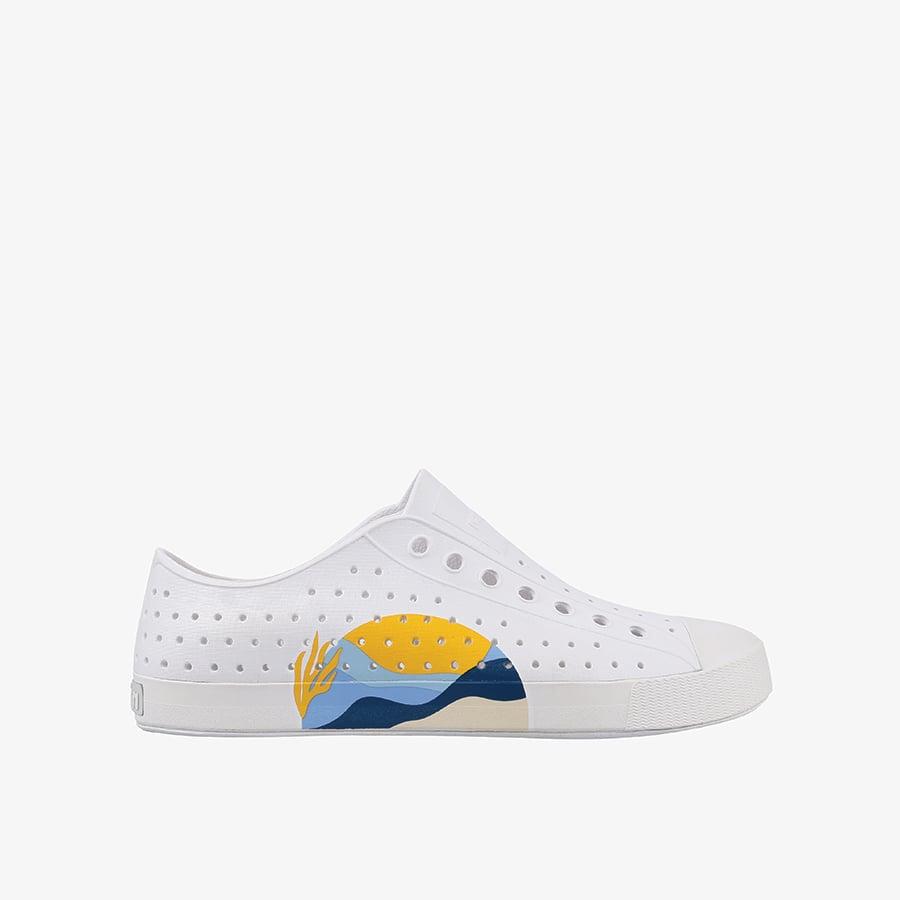 Giày Lười Unisex Native Jefferson Block - Shell White/ Shell White/ Freesia Beach Block - 36