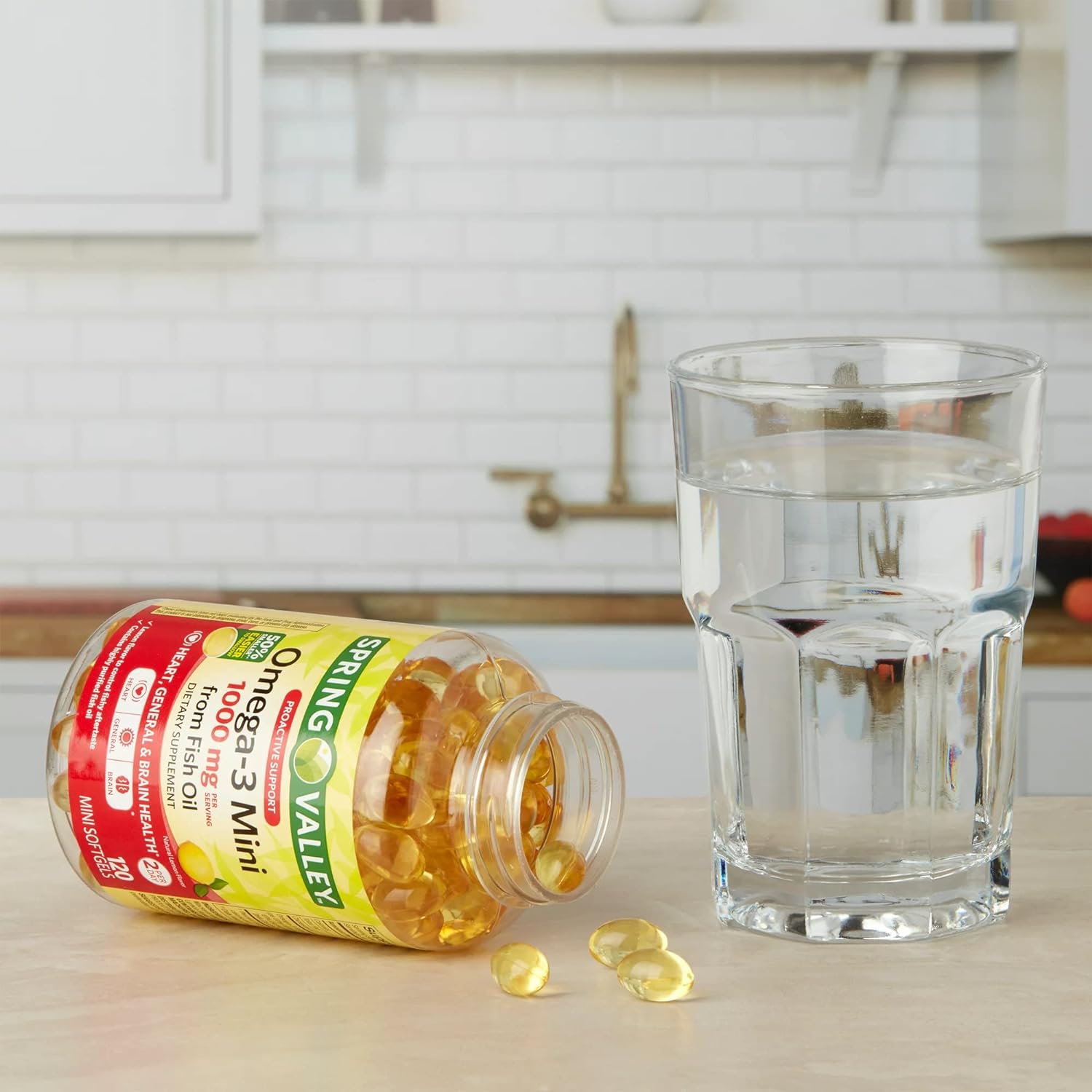 Spring Valley Omega-3 Fish Oil 1000mg - Tăng Cường Sức Khỏe Mắt, Cải Thiện Hiệu Suất Tập Luyện, Giảm Mệt Mỏi Đau Nhức Sau Tập