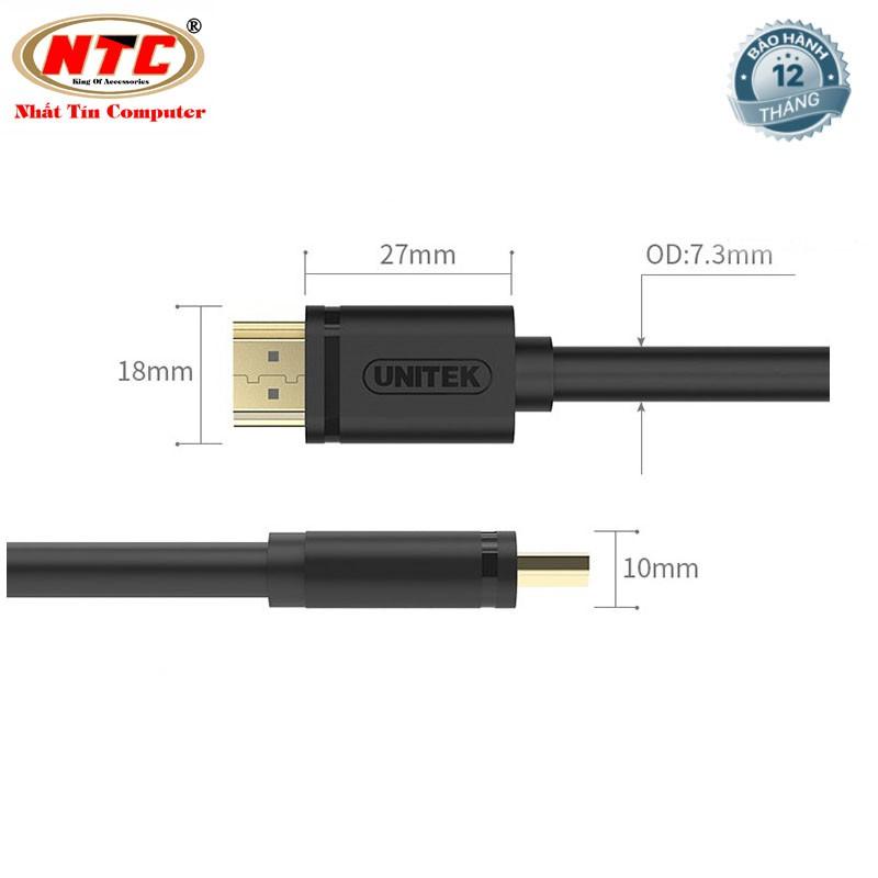 Cáp HDMI Unitek Y-C142M dài 10m hỗ trợ chất lượng 4K UltraHD và âm thanh 7.1 - bảo hành 12 tháng (Đen)