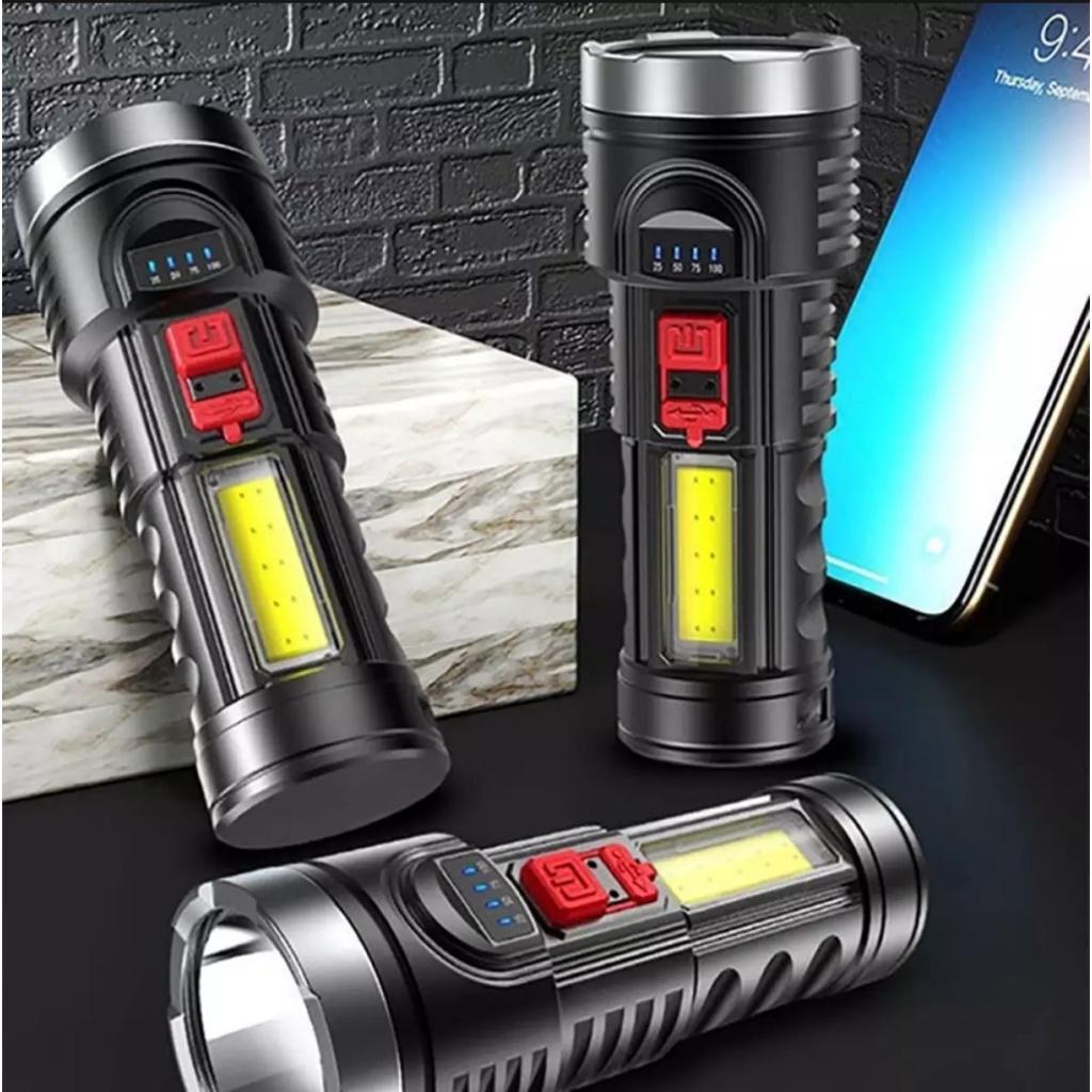 Đèn pin siêu sáng công suất lớn Led breo 998000LM Cầm Tay Có Đèn 1 Bên