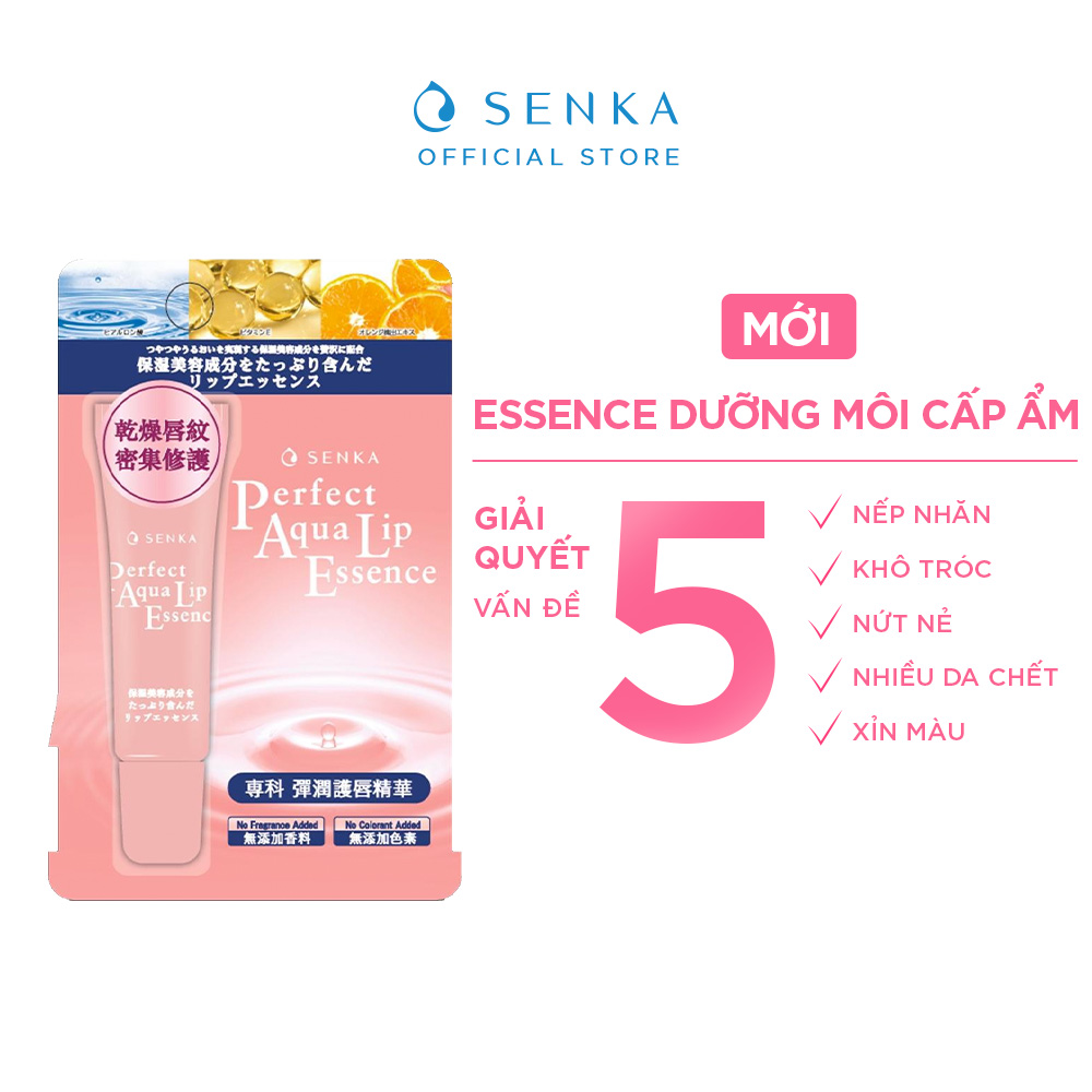 Mặt nạ ngủ dưỡng môi cấp ẩm giảm nhăn dạng tinh chất Senka Perfect Aqua Essence 10g