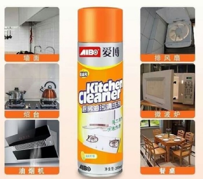 Bình Xịt Bếp Kitchen clear vàng cam tặng kèm giở treo đồ tiện lợi