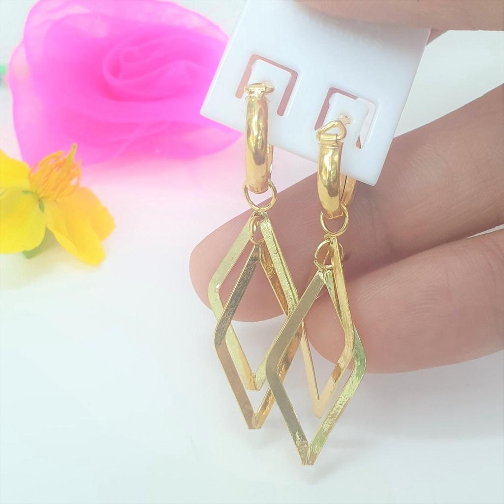 Bông Tai Kiểu Thoi Dáng Thả-Dùng lâu dài tắm rửa thoải mái không phai