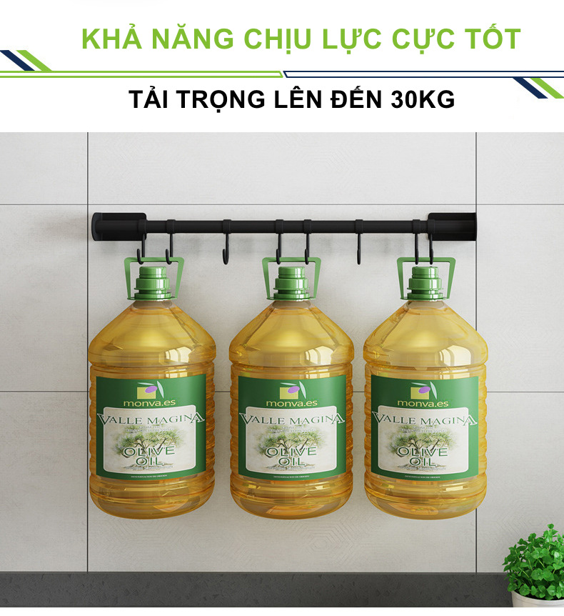 Thanh Inox Máng Nồi, Vung Xoong Đa Năng Tặng Kèm 8 Móc Treo Homepower TP60