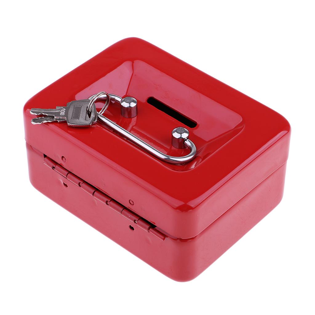 Creative Portable Metal Storage Container Safe Lock Box Money Coffer