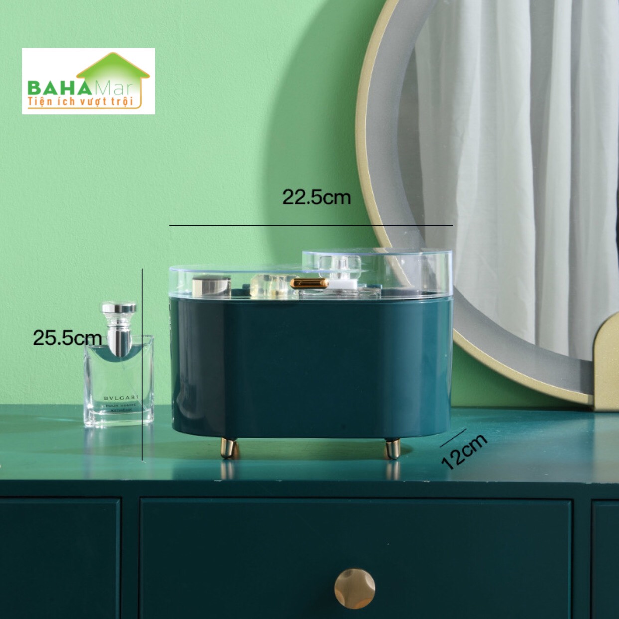 HỘP ĐỰNG NƯỚC HOA ĐỂ BÀN TRANG ĐIỂM "BAHAMAR" trang nhã và gọn gàng, tránh bụi bẩn