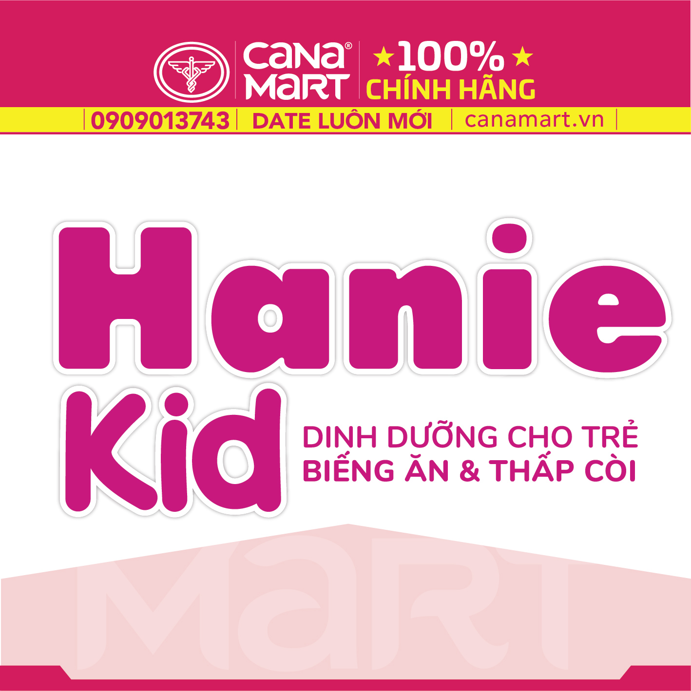 Sữa bột tốt cho bé Nutricare Hanie Kid 1+ dinh dưỡng cho trẻ biếng ăn, suy dinh dưỡng (850g)