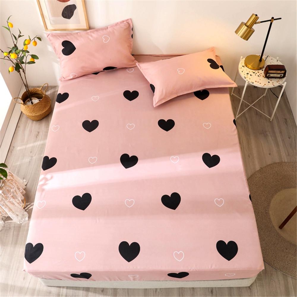 Mới 2021 Khăn Trải Vua Kích Thước Hình Trái Tim Trang Bị Bộ Chăn Ga Bộ Dùng Cho Giường Đôi Bọc Nệm Thun 1 bộ Chăn Ga Gối