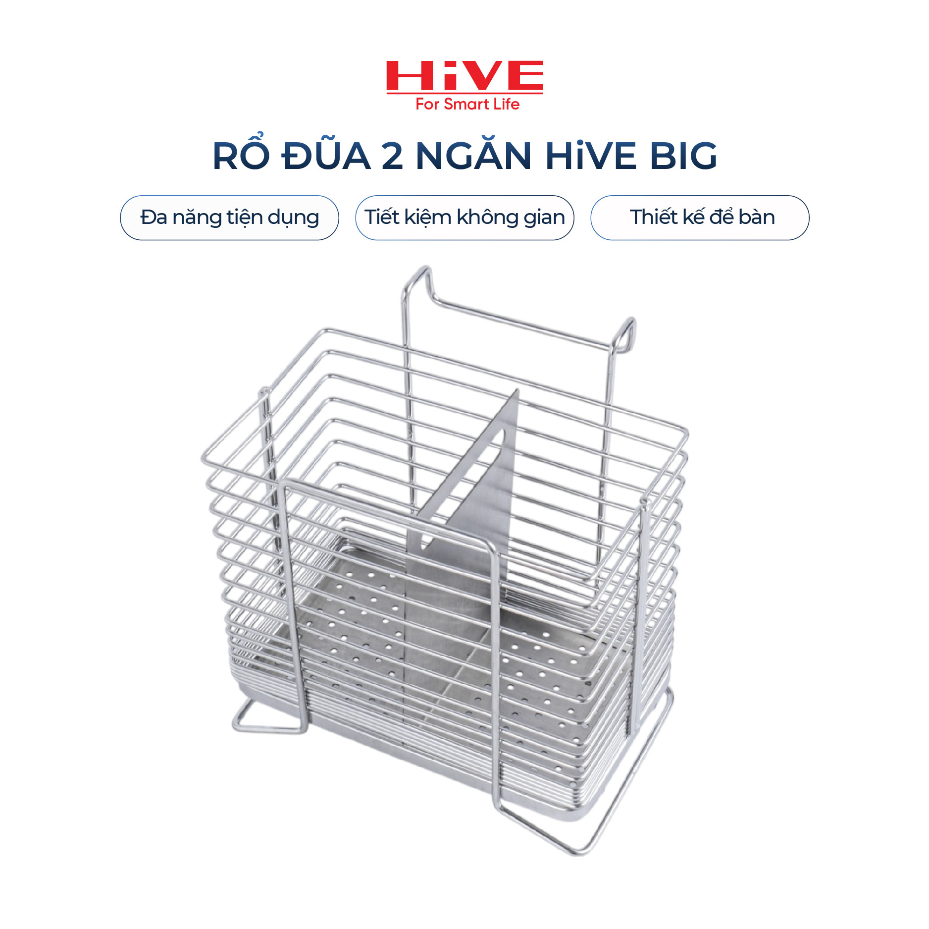 Hộp (ống) đựng đũa muỗng inox 304 HiVE Big