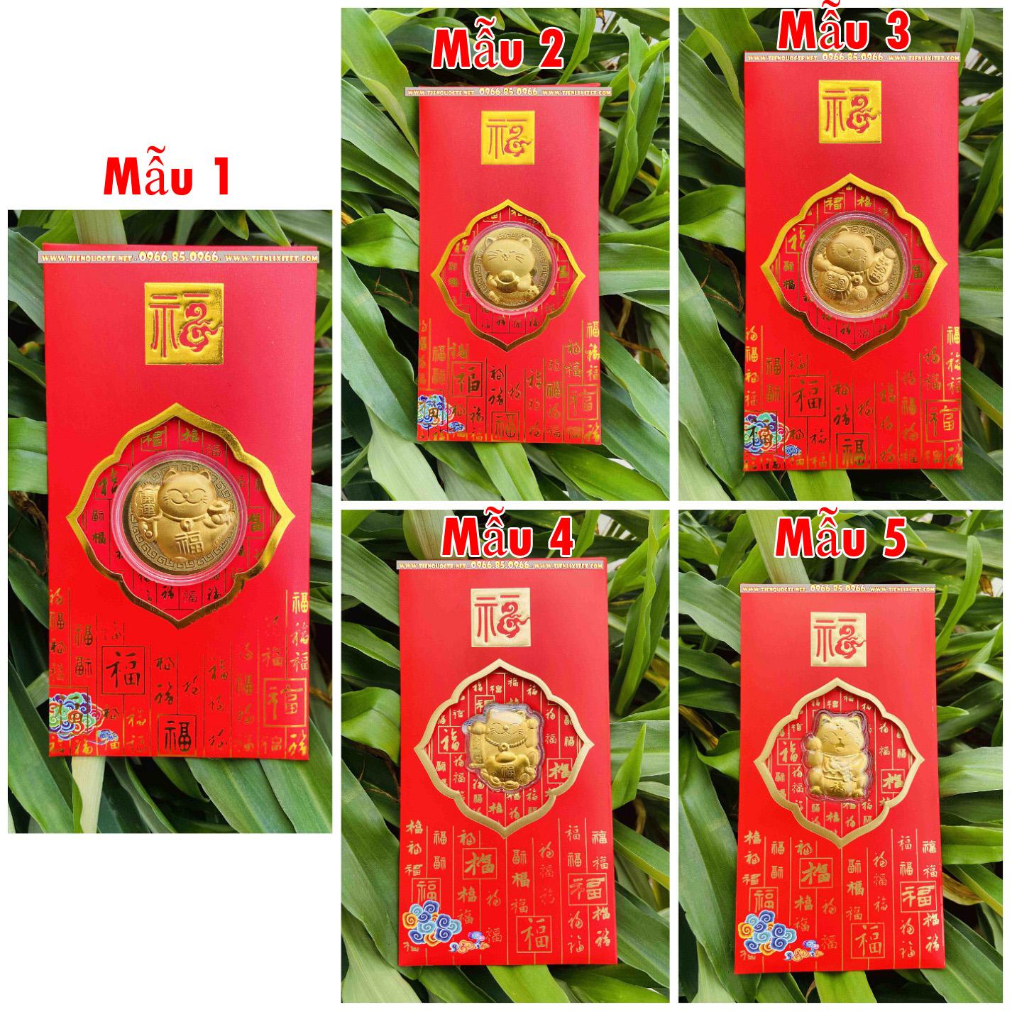 Bao lì xì Ti.ền 2023 Bao lì xì Mèo vàng Quý mão M1 QTLNC000635