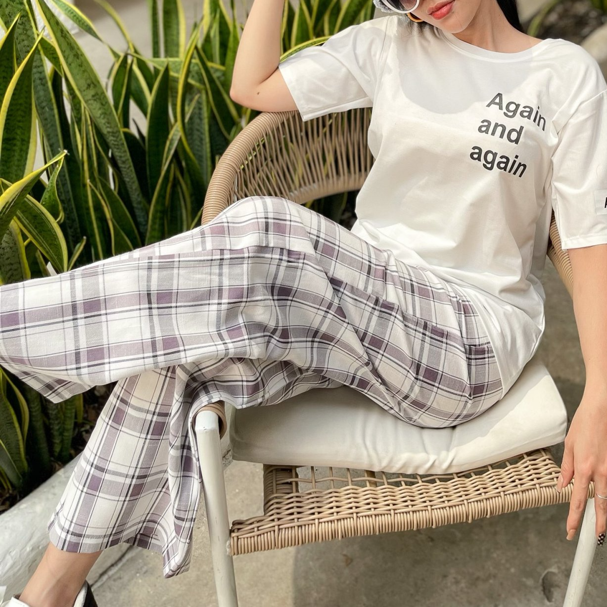 QUẦN DÀI COTTON ỐNG RỘNG CARO