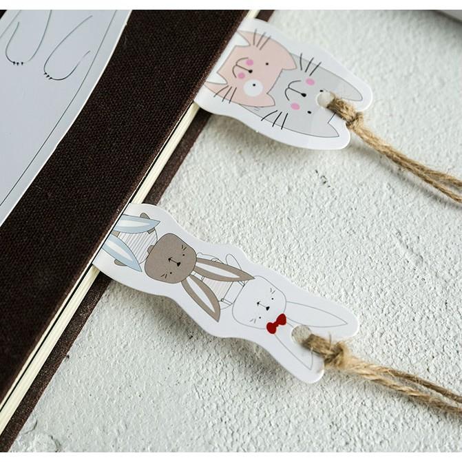 Hộp 30 Đánh Dấu Sách Bookmark Thú Cưng Siêu Cute Dễ Thương