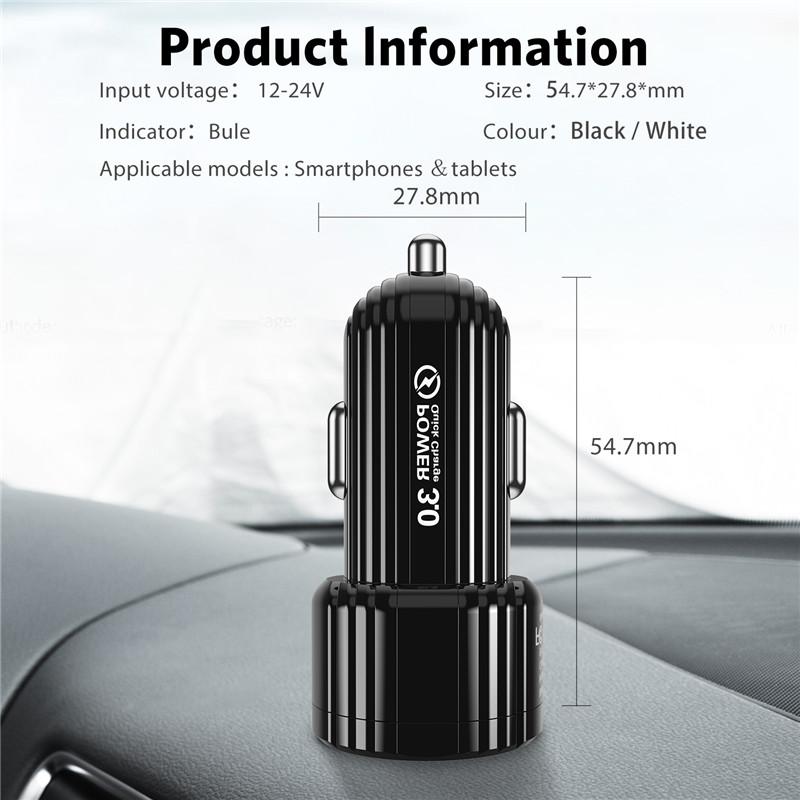 Eonline 3D Phim hoạt hình dễ thương USB Bộ sạc nhanh 18W 3A Bộ sạc xe hơi USB cho iPhone 14 13 Pro Max QC4.0 3.0 Bộ sạc xe hơi nhanh