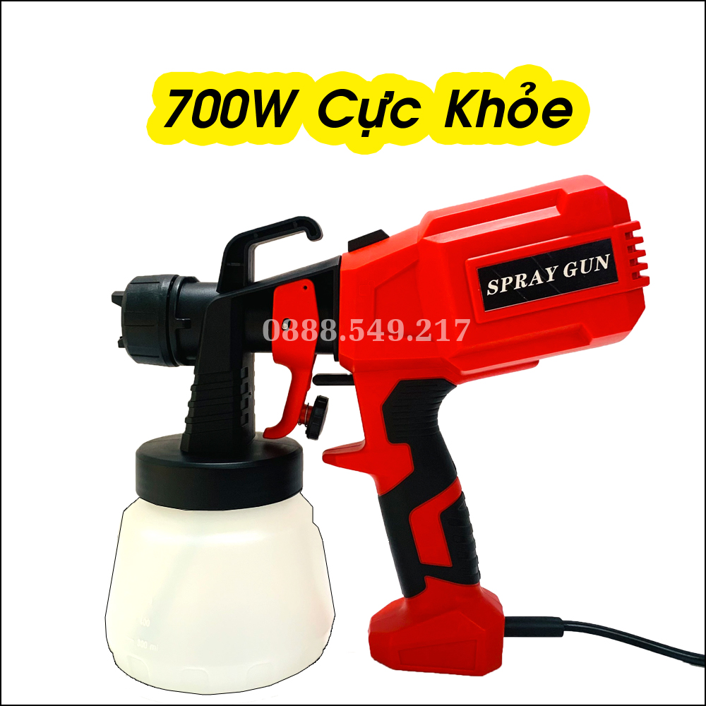 Máy Phun Sơn Cầm Tay Công Suất 700W Cực Mạnh - Phun Sơn Chuyên Dụng Chuẩn Lõi Đồng Thiết Kế Mới