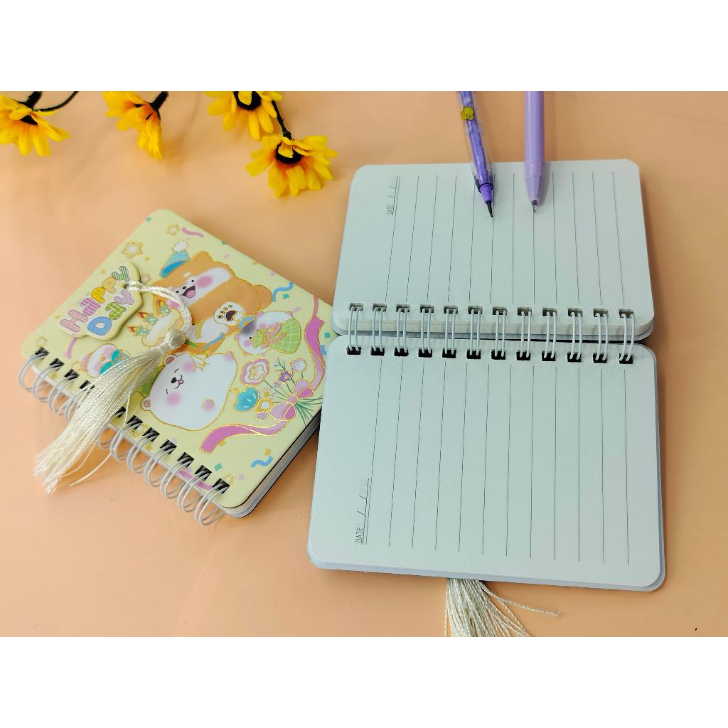 Sổ Tay Lò Xo A7 160 trang kẻ ngang - sổ tay cute ghi chép từ vựng - công thức họa tiết hoạt hình dễ thương