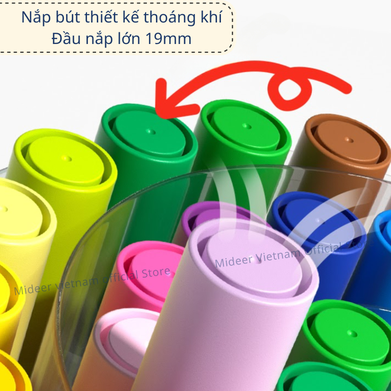 Bút Lông Màu Nước Round-tip Washable Marker, Bút Chấm Màu Đồ Dùng Học Tập Cho Bé - Mideer