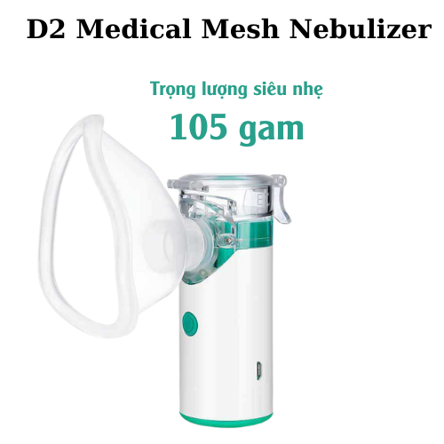 Máy xông khí dung cầm tay D2 Medical Mesh Nebulizer- HIệu Quả, Nhỏ Gọn, Tiện Lợi