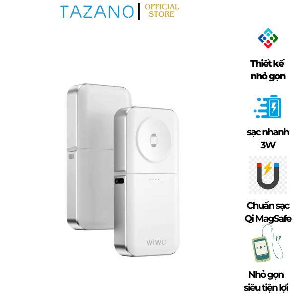 Sạc Không Dây Wi WU Elf 3in1 Dùng Cho Apple Watch 1100mAh Wi-M21 - Hàng Chính Hãng
