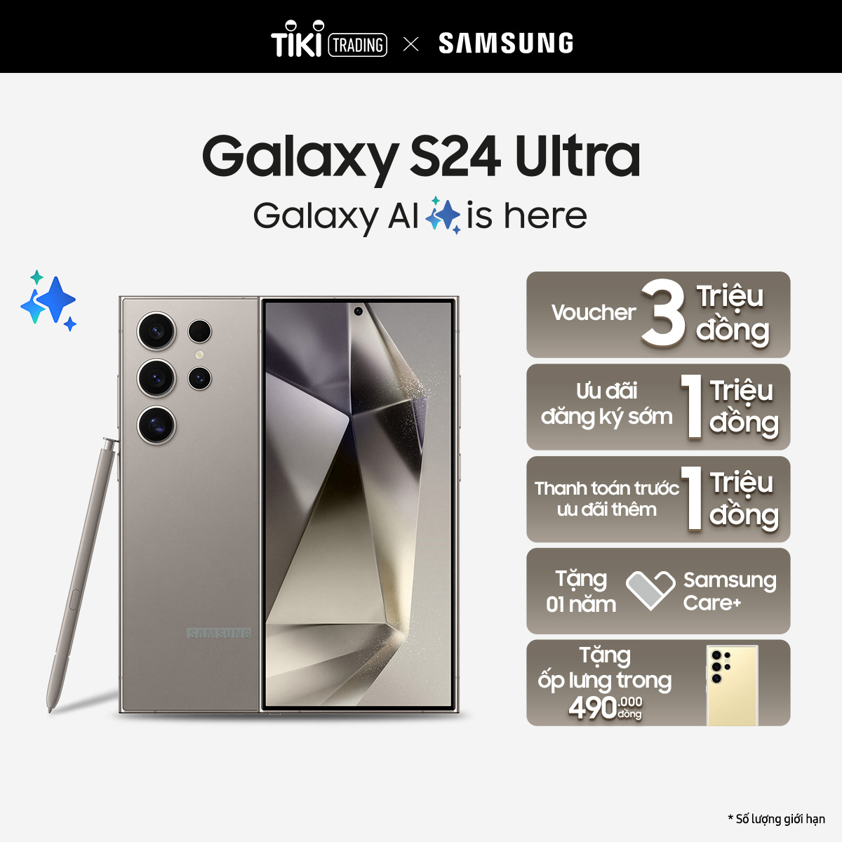 Điện thoại AI Samsung Galaxy S24 Ultra 12GB/512GB, Camera 200MP Zoom 100x, S Pen- Tím- Hàng Chính Hãng