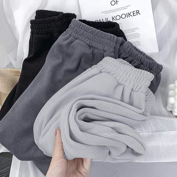 Quần jogger unisex thể thao, quần ống rộng kiểu dáng jogger mặc nhà nam nữ vải TỔ ONG 3 màu chất mềm mại