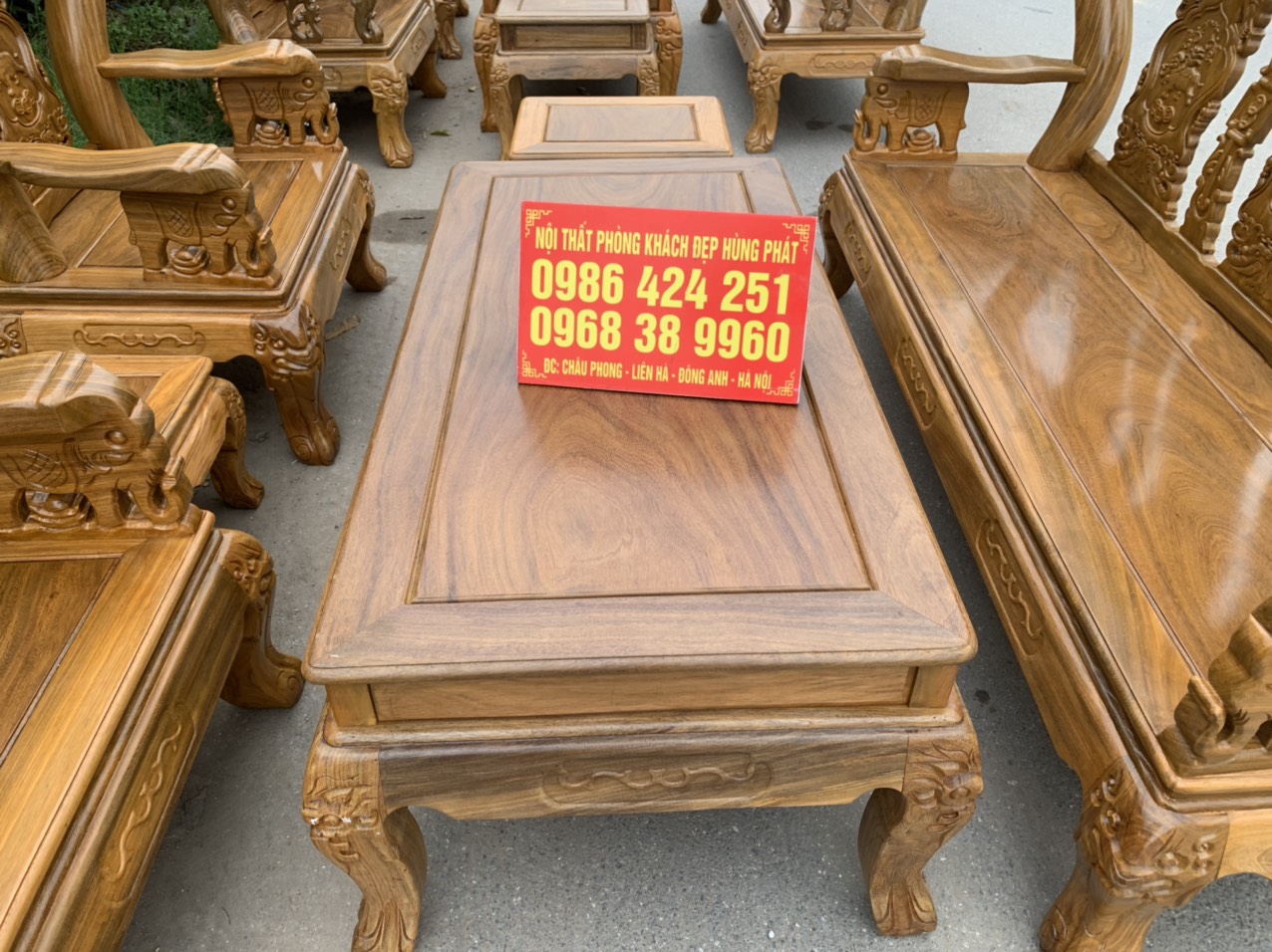 Bộ bàn ghế Minh Quốc Voi gỗ lim