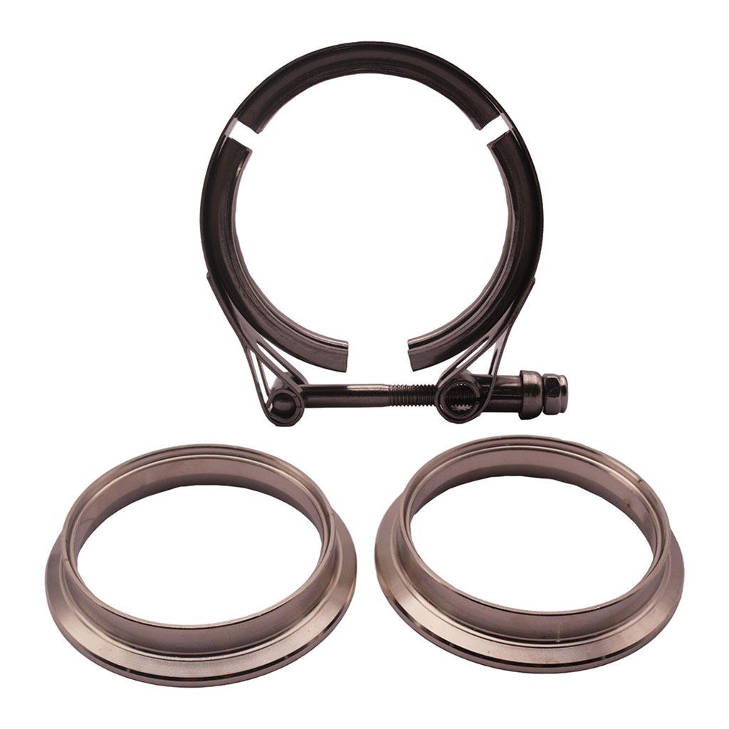 2 Pcs 2.5'' V-band Clamp Kit For Turbo Exhaust Pipes Turbo Downpipe Exhaust