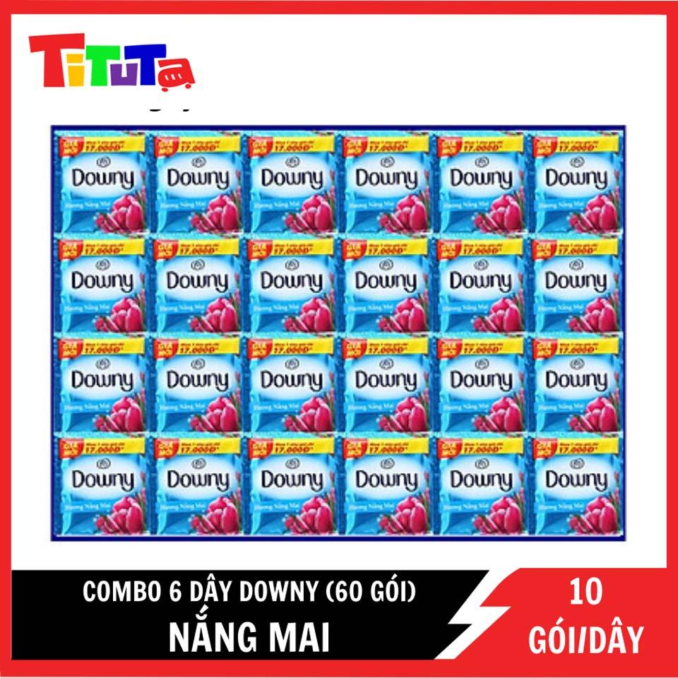 COMBO 6 dây Nước Xả Vải Downy Nắng mai 10 gói x6