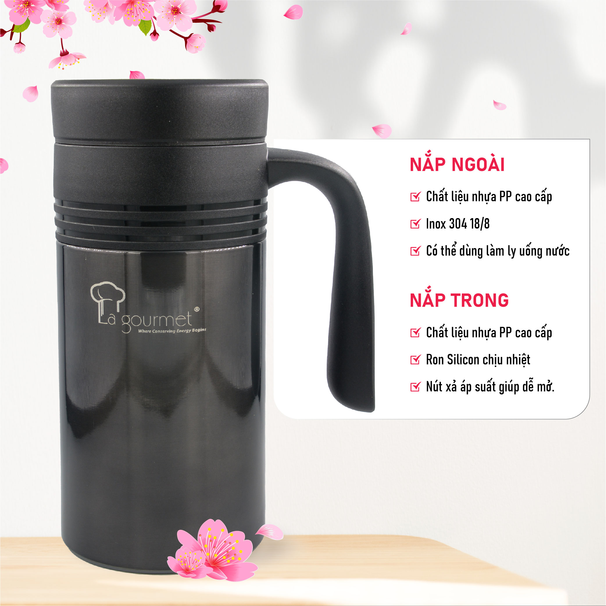 Ca Giữ Nhiệt La Gourmet Sakura Plus (380ml)-338723