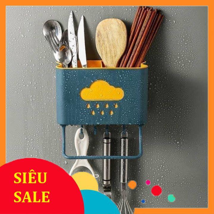 Kệ hình đám mây đựng đũa thìa đa năng dính tường siêu chắc chắn