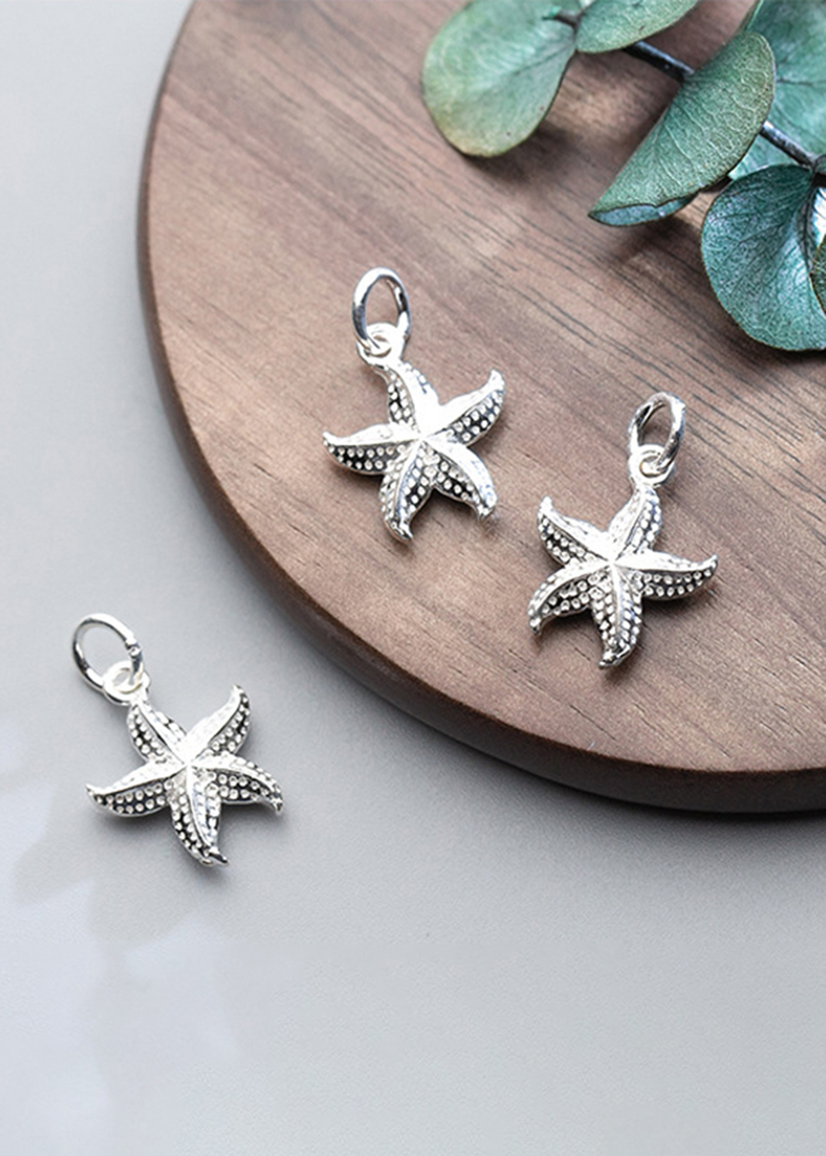 Combo 2 cái charm bạc hình sao biển treo - Ngọc Quý Gemstones