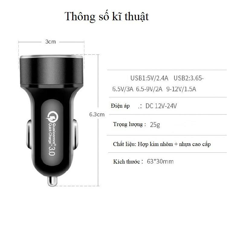 Tẩu sạc trên ô tô ( có cổng sạc nhanh )