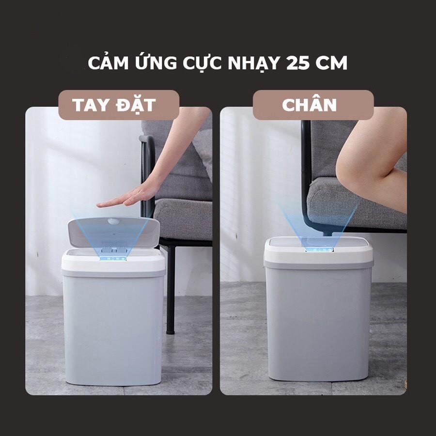 Thùng rác thông minh CẢM ỨNG tự động Vkit R04- Thùng rác tự động đóng mở - thùng đựng rác thông minh - thùng rác cảm ứng