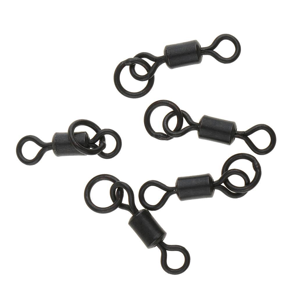 100Pcs Flexible Fishing Rolling Swivels Hook Line Connector for Carp Fishing Terminal Tackle