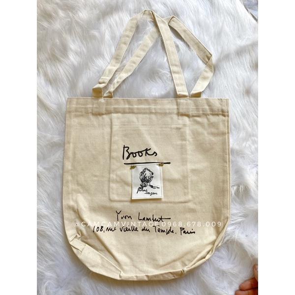 Túi tote canvas vải bảo vệ môi trương túi tote vải trắng ngà ulzzang vintage