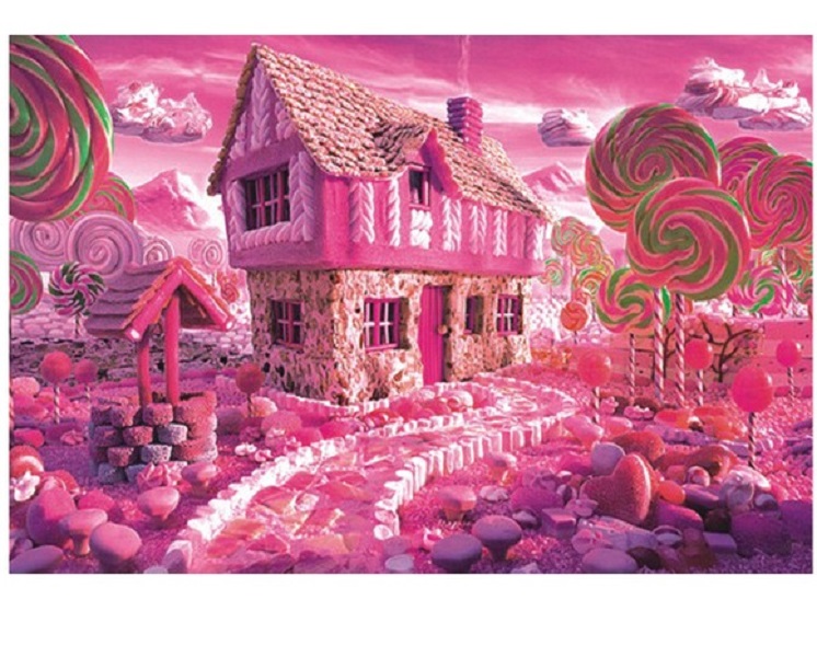 Tranh ghép hình 500 mảnh bằng giấy L Jigsaw Puzzle hình ÂU ĐÀI KẸO , kích thước 52cm*38cm