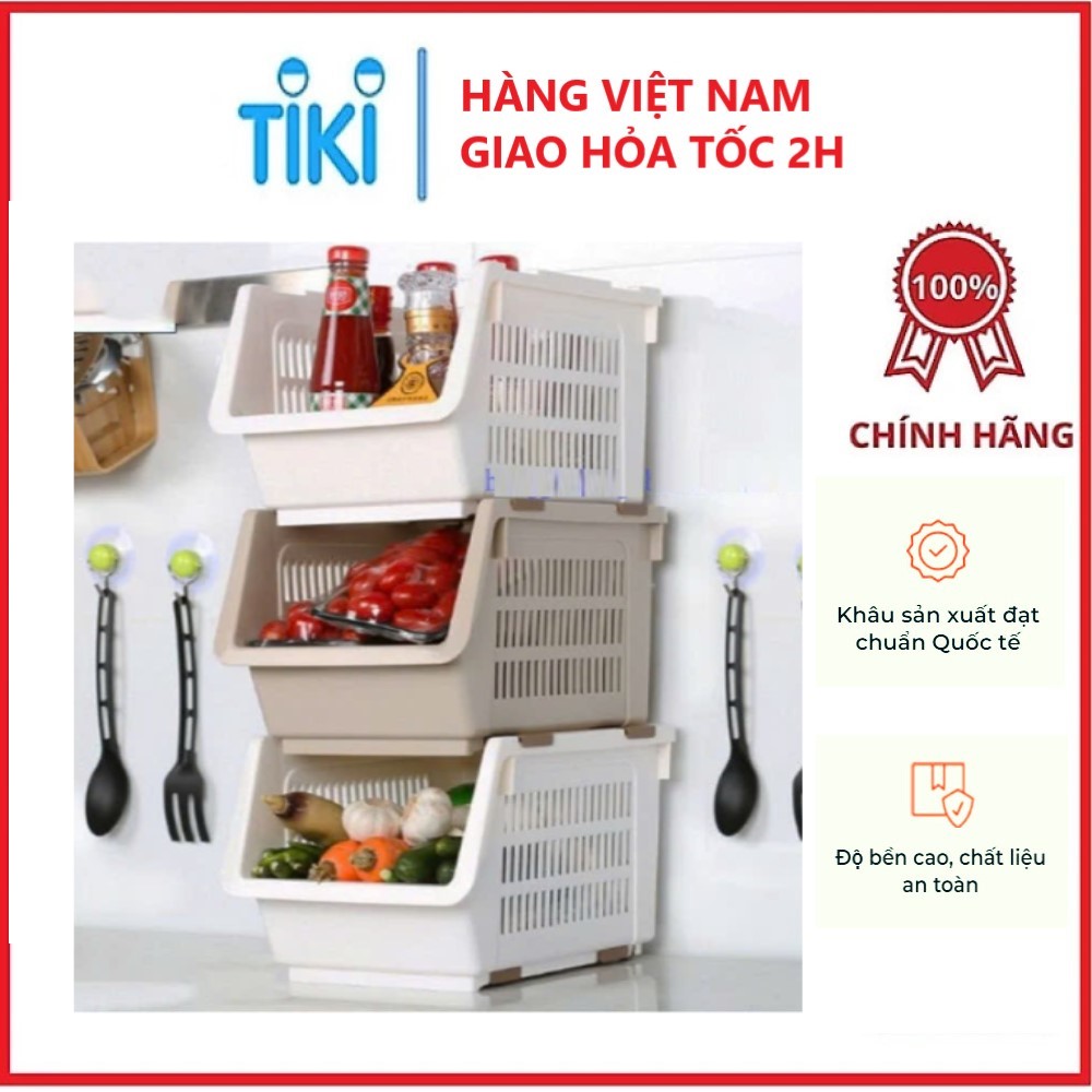Kệ xếp tầng đa năng nhựa Việt Nhật có bánh xe dễ dàng di chuyển - Hàng chính hãng