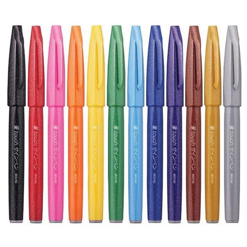 Bộ 24 Bút Lông Màu Nước Pentel Touch Màu Pastel - SES15C-24ST1