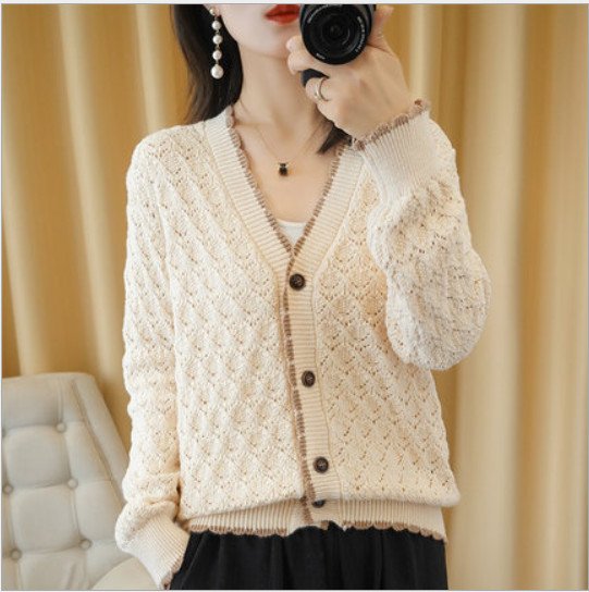 Áo khoác cardigan len phối ren ấm áp DV02