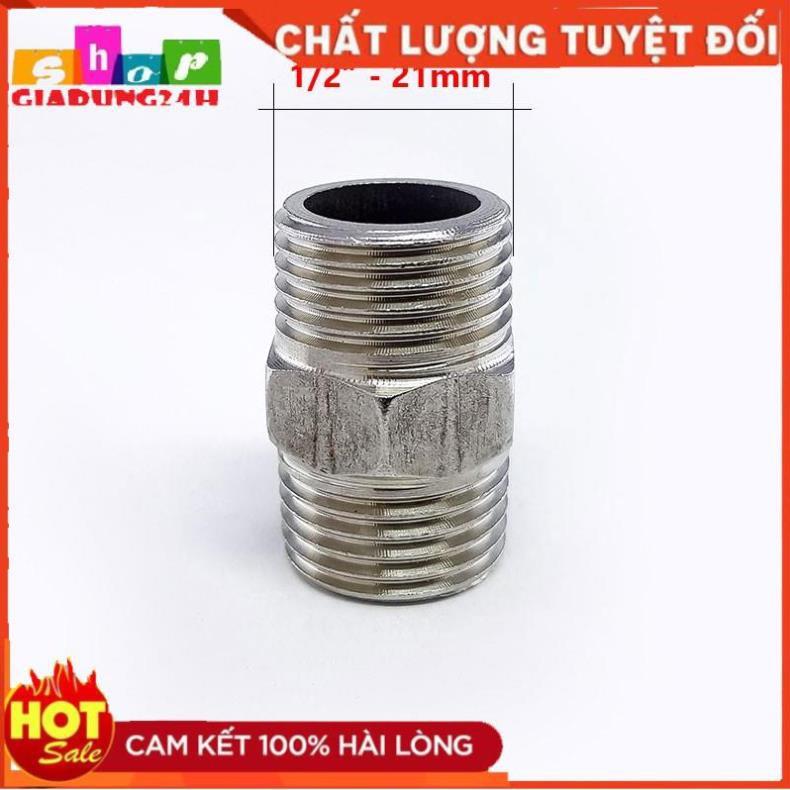 Nối 2 đầu ren ngoài inox ( Kép nối inox )