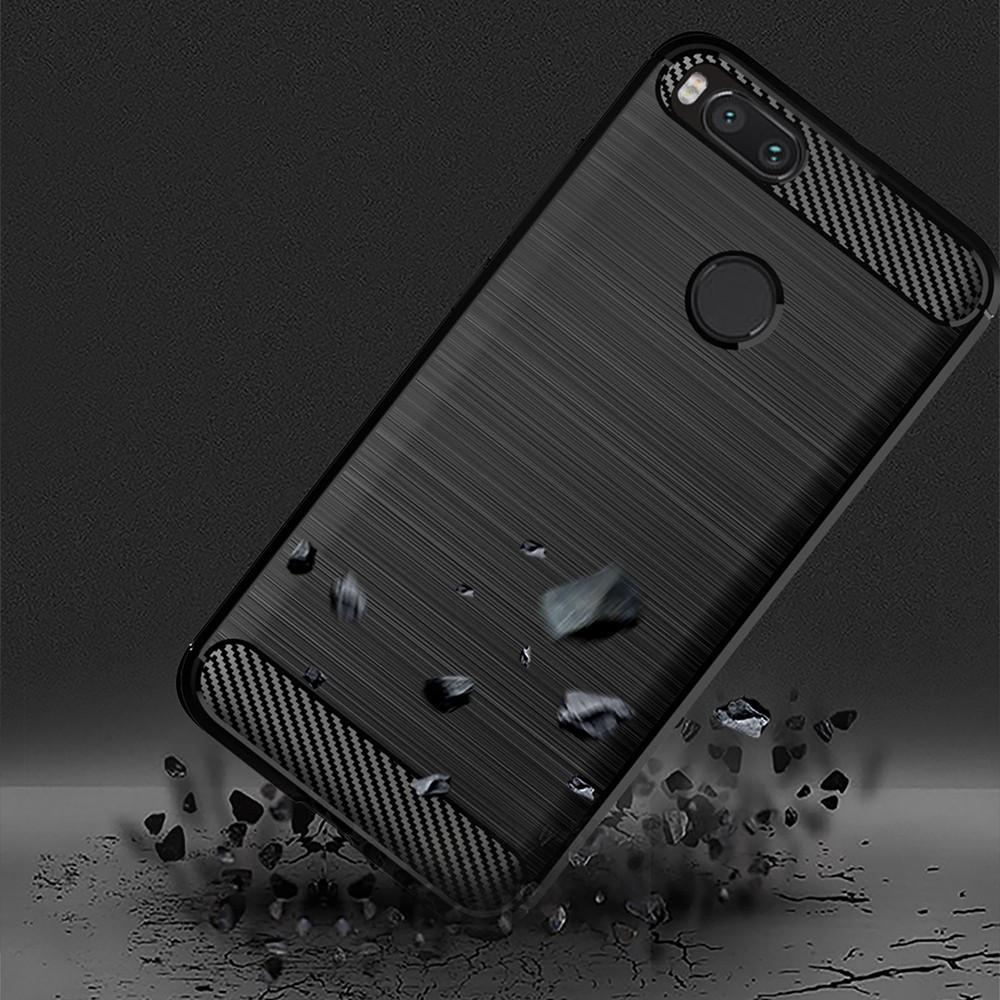 Ốp lưng cho Xiaomi Mi A1 5X dẻo Cacbon phay xước chống sốc chống vân tay