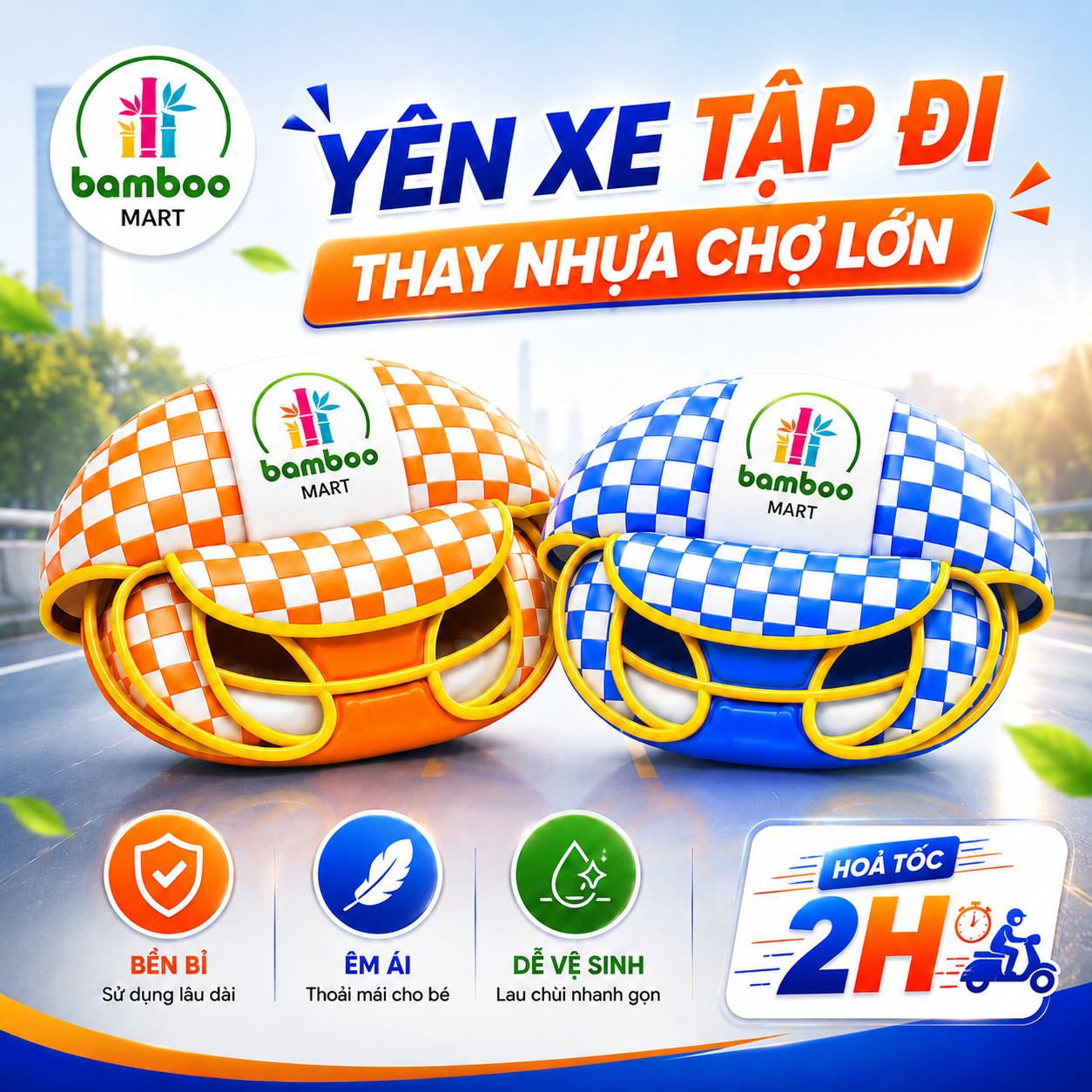 Yên Xe Tập Đi Thay Vừa Xe Nhựa Chợ Lớn, Êm Ái Tiết Kiệm Cho Bé – Giao Màu Ngẫu Nhiên